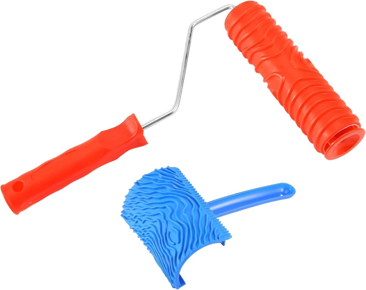 Gereedschapsset van hout model Eg300T rubberen rol 18 cm Ms16 gereedschap houtnerf coating houtnerf model reliëf kunst verf roller