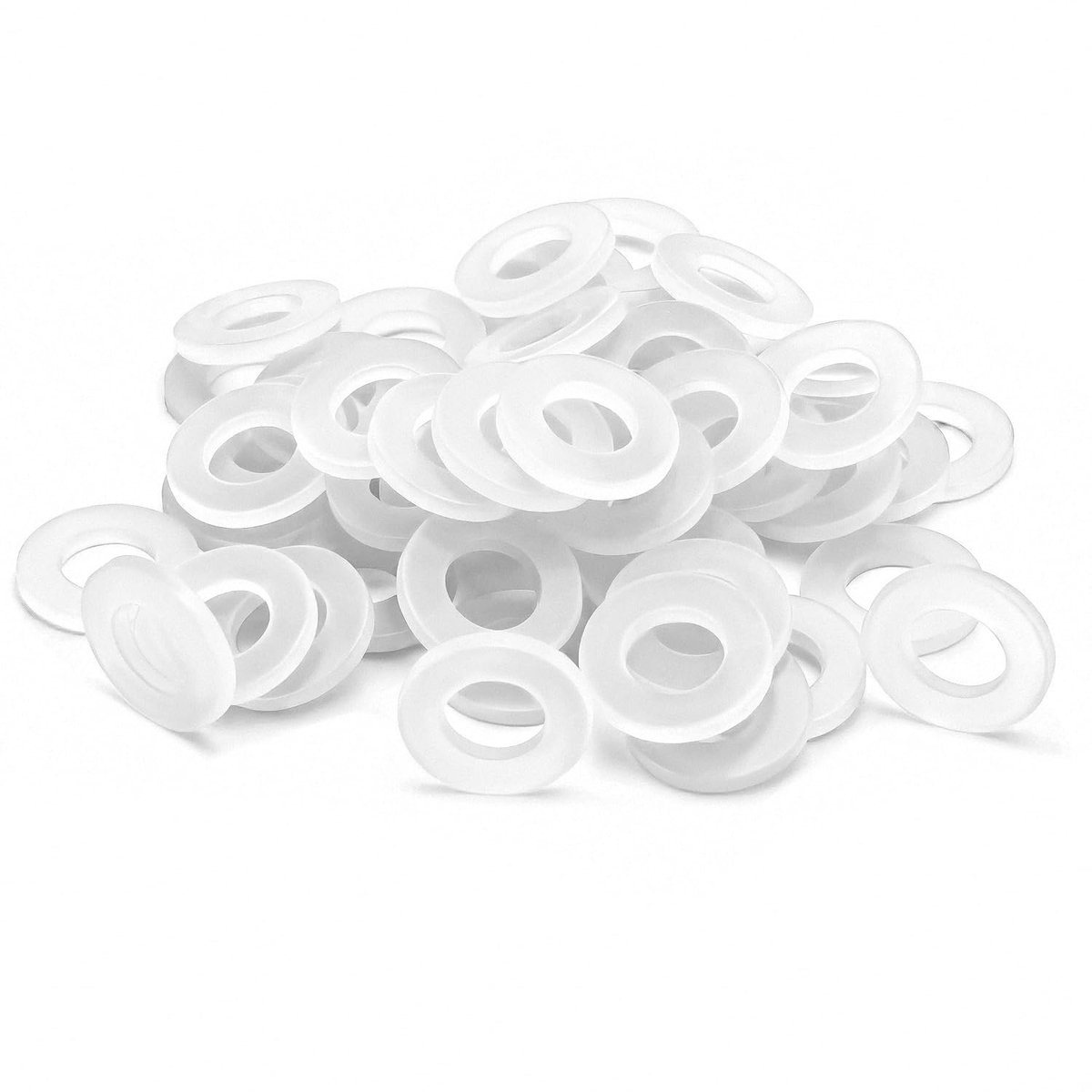 Platte sluitring, M7 x 13 x 1,5, rubberen sluitringen, afdichtringen voor kraan, douchekop, slangen, doucheslang, wit