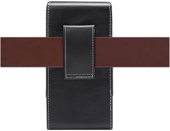 Leather Holster with Belt Loop voor Saiet Smart Senior Sts550 (2021) - Black — afbeelding 4