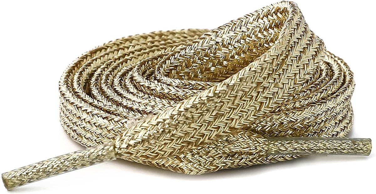 2 paar metallic glinsterende platte veters, geweven schoenveters voor sneakers, canvas schoenen