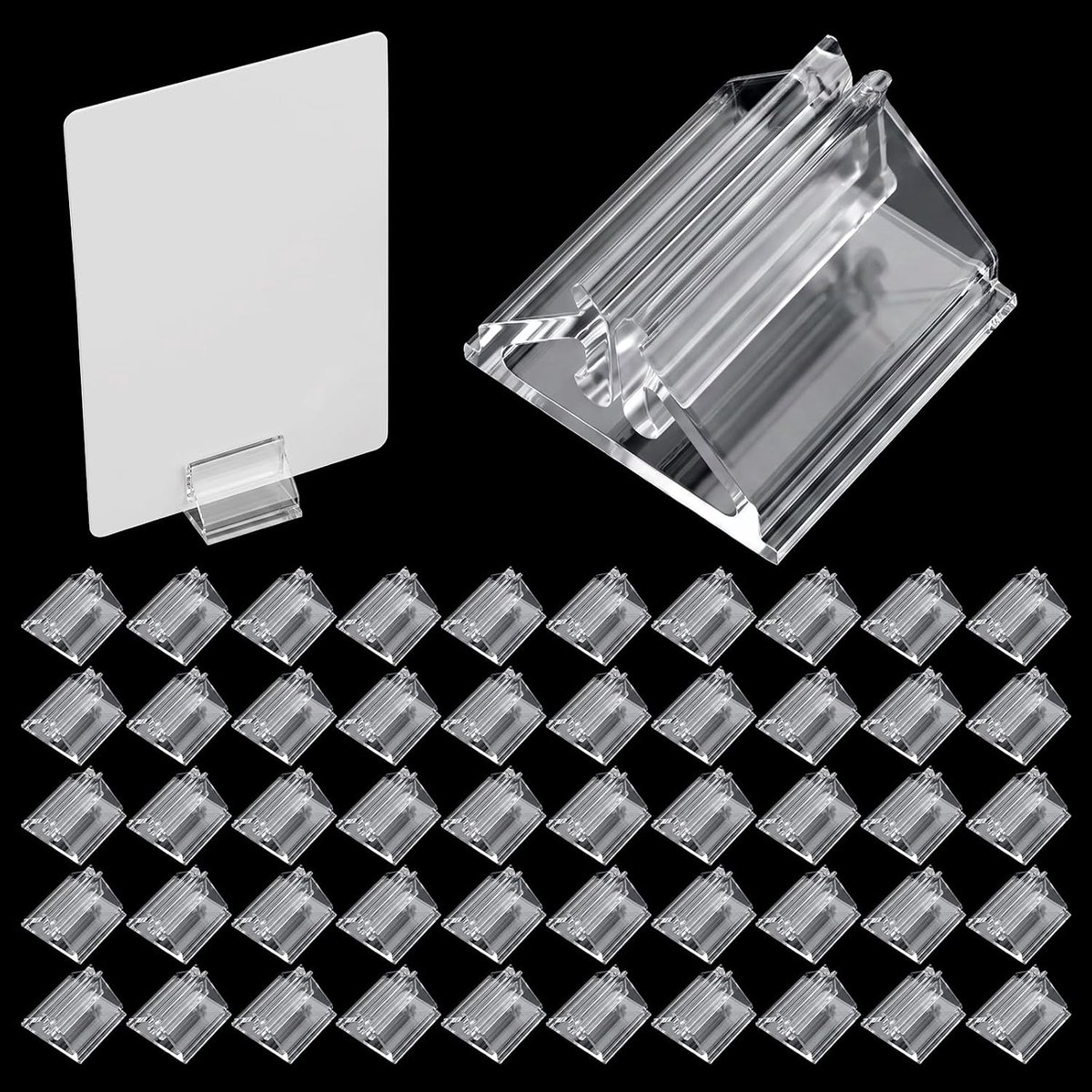50 stuks kaarthouder transparant, 19 × 19 × 13 mm fotohouder