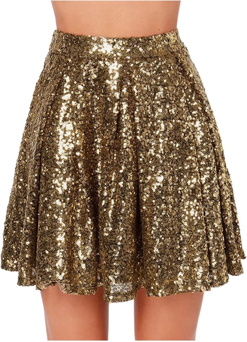Damesrok, hoge taille, geplooid, uitlopend, trapezium, portemonnee, werk, dagelijks gebruik, vakantie, strand, party, cocktail, lente, zomer, herfst, winter, A-lijn A54