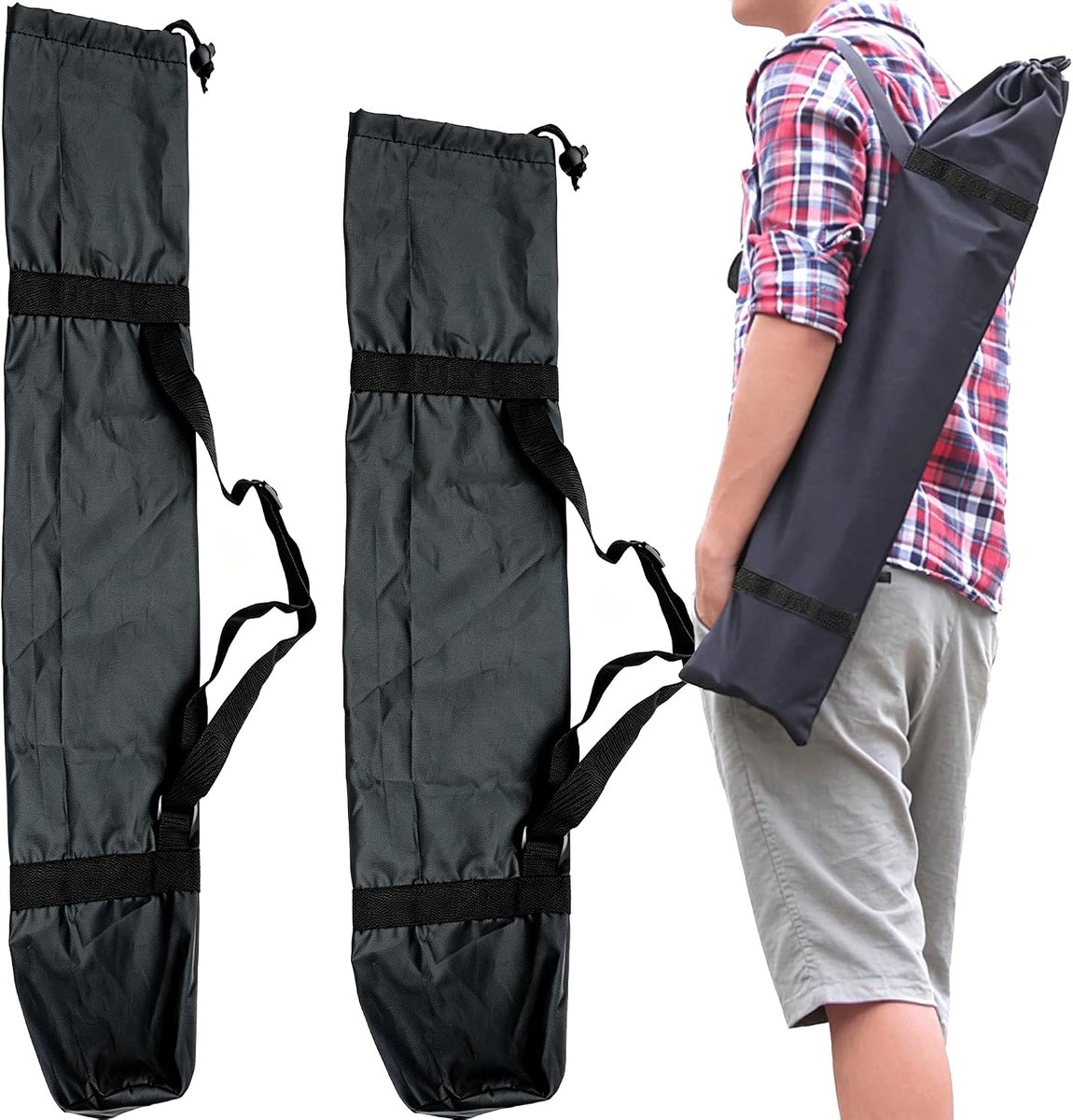 2-delige opbergtas, Oxford-stof, trekkoord, 28 x 120 cm, 23 x 130 cm