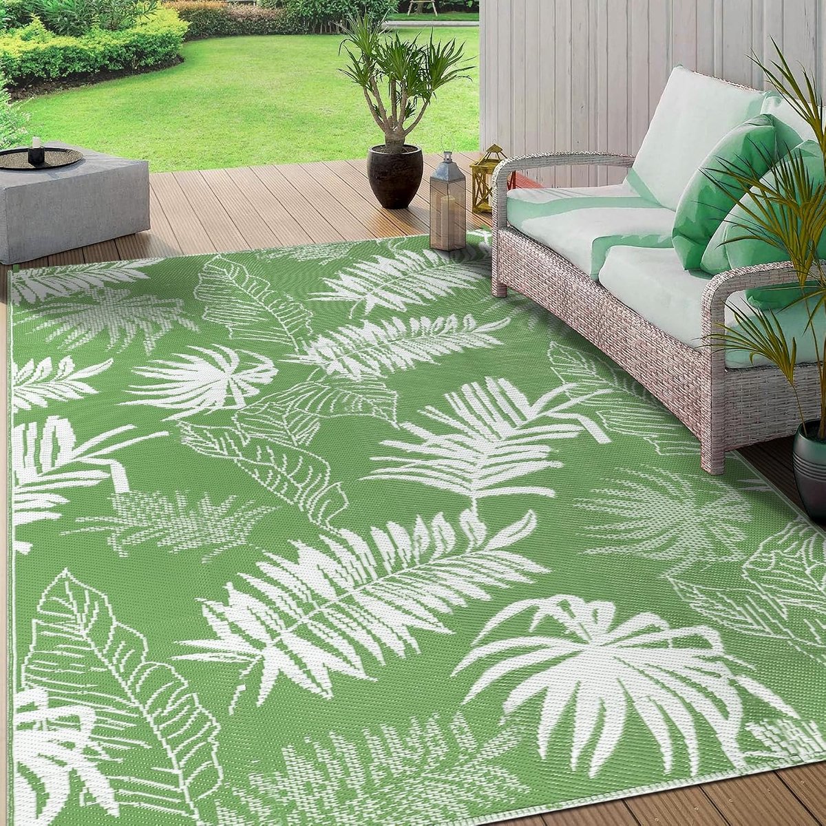 Tapijt 245 x 305 cm omkeerbare grote outdoor tapijten voor patio waterdicht, draagbaar plastic stro tuin tapijt voor achtertuin camper balkon dek picknick camping