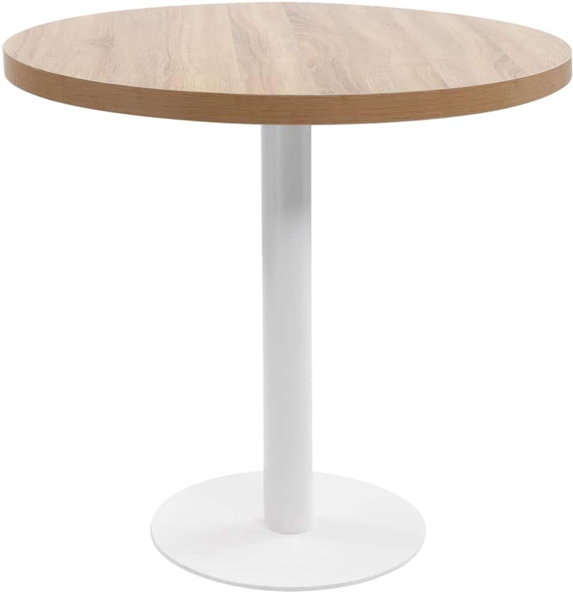 Houtnerfpatroon romantische sfeer bistrotafel 80 cm lichtbruin