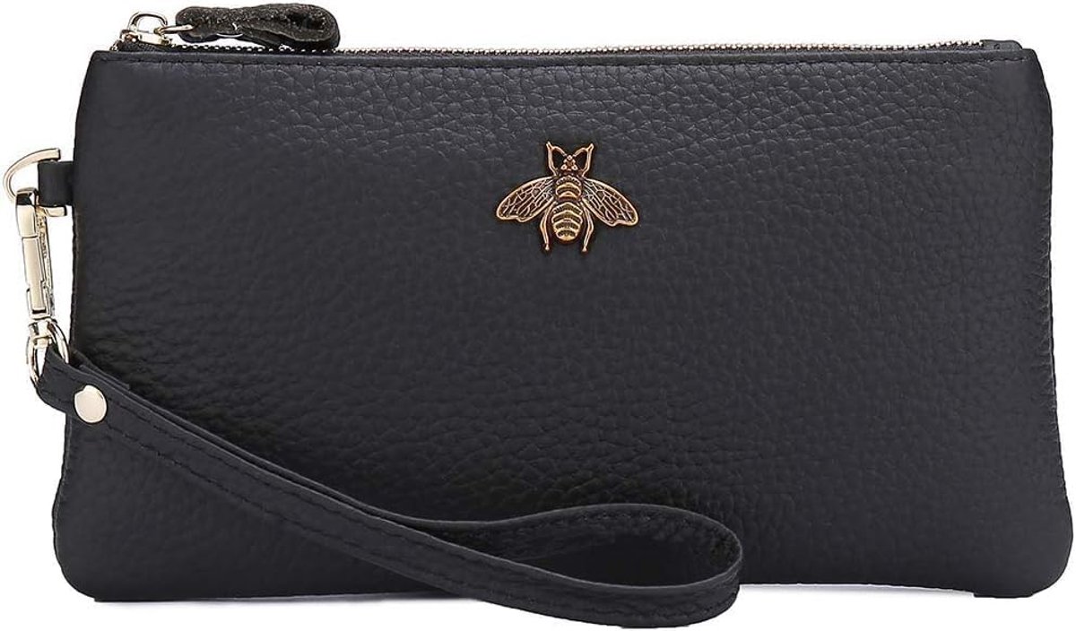 Imeetu Womens Clutch Bag, echt lederen handtas, rits polsbandje portemonnee telefoon clutch portemonnee met polsband