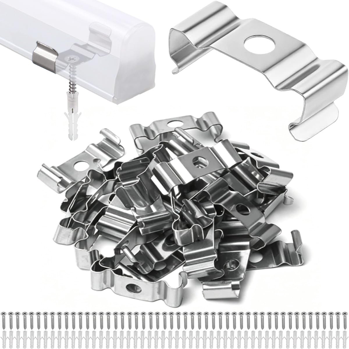50 stuks grote T5 LED-lampclips/-houders (montagebeugels)