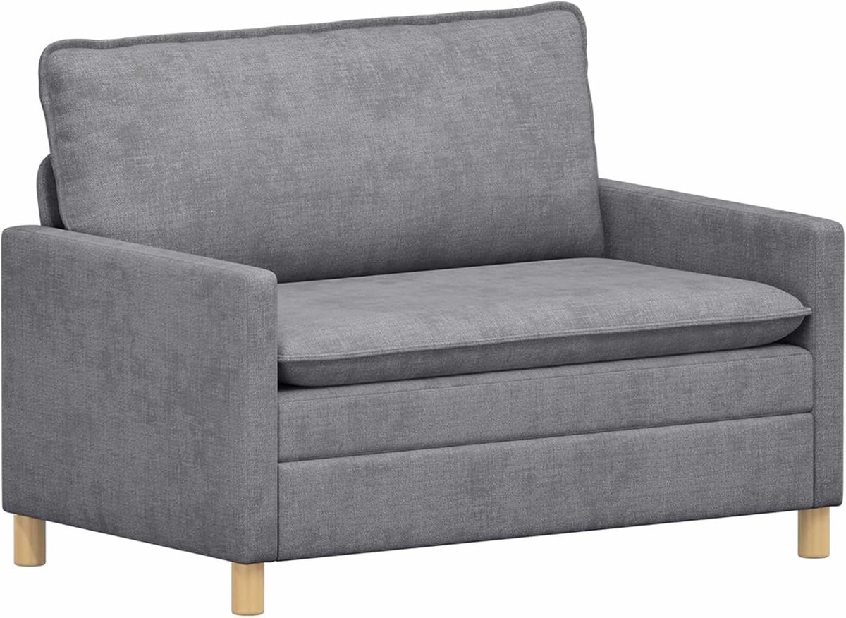 Bank, lichtgrijs, 126 cm, polyester