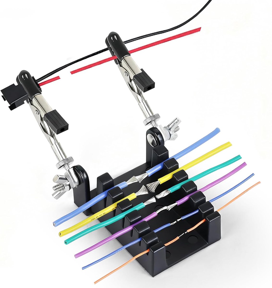 Kabel solderen derde hand, 6 U-sleuven (1-3,5 mm), magnetische soldeerhulp met draadgeleiding voor auto, led, elektronica en audio, modellering