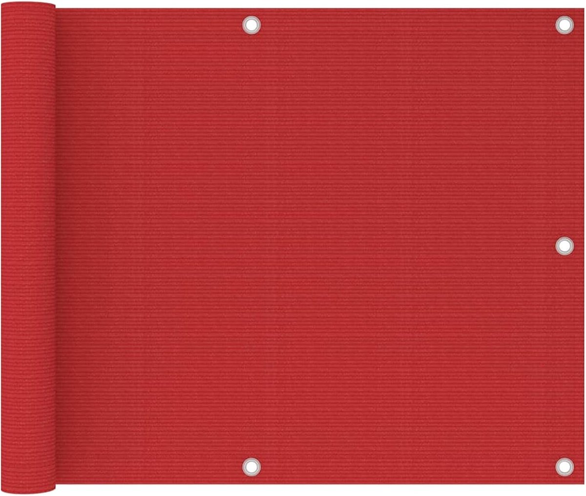 Balkonluifel, HDPE, balkonzonnezeil, outdoor, luifel voor terrassen, paviljoenen, balkon, rood, 75 x 600 cm