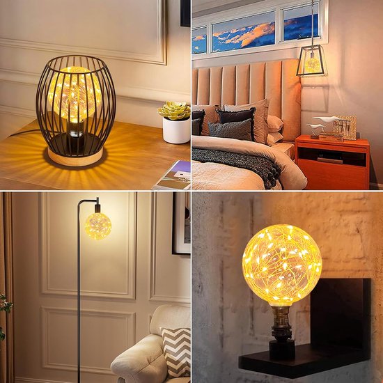 Lamp E27 2W Vintage Edison Ingebouwde lichtsnoeren G95 Φ95mm — afbeelding 3