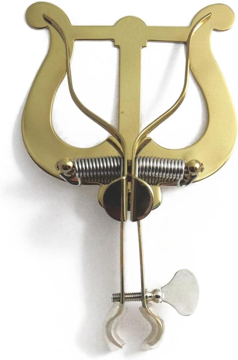 Boskorn loopvork/dubbele hoorn/kinderhoorn/Franse hoorn/trompet - praktische bladmuziekhouder (kleur: messing)