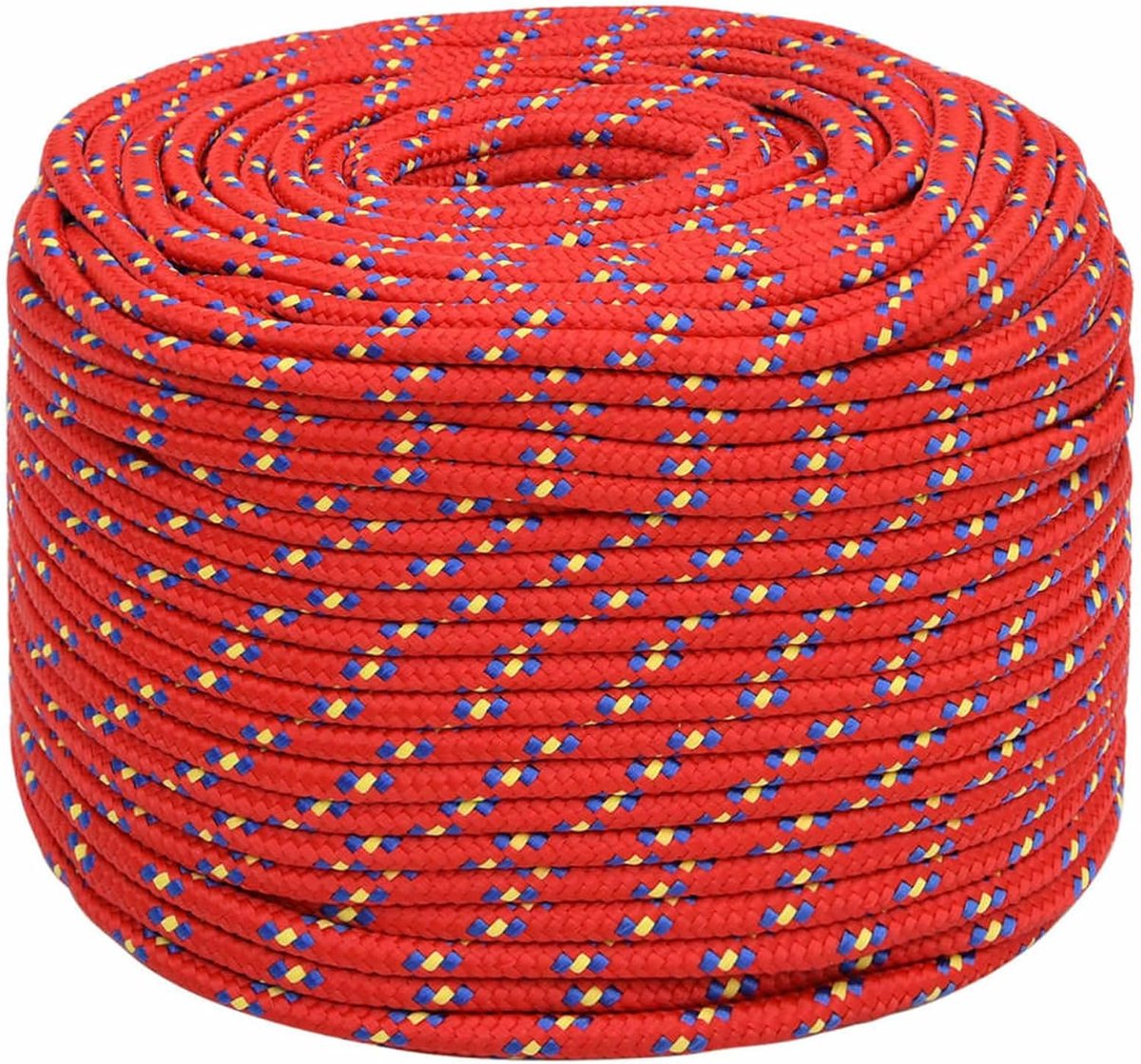 Touw voor boten, jachten en zeilboten, van polypropyleen, kleur wit, dikte 6 mm, lengte 25 m