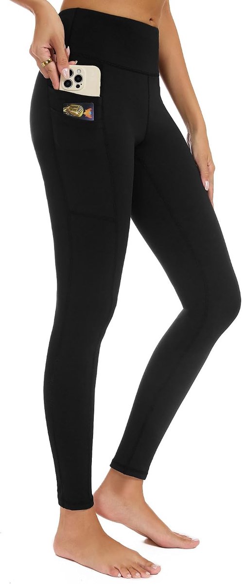 adorence Dames Sportlegging met 5 Zakken, Lange Sportlegging voor Dames, Ondoorzichtige Legging, Yogabroek met Hoge Taille