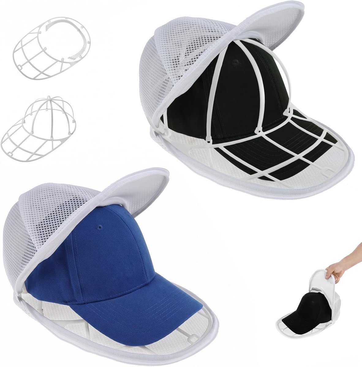 2 stuks cap wasmachine vorm met waszak baseballcaps wasrek