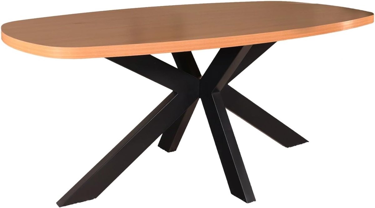 Eettafel Leco deens ovaal 180cm eiken melamine ovale tafel eetkamertafel