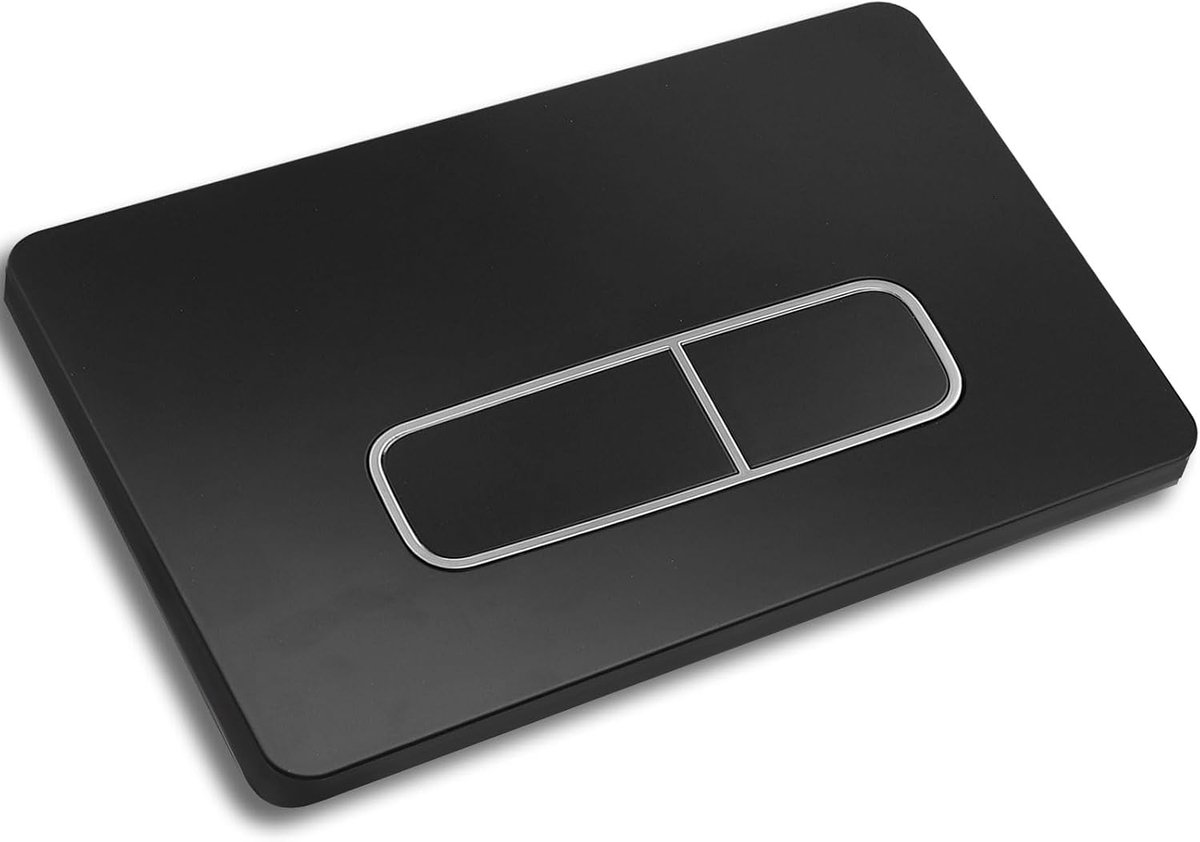Spoelknop Toiletreservoir accessoire Compatibel met Geberit Sigma01, UP300 en UP320, dubbele spoelfunctie (zwart met zilveren rand)