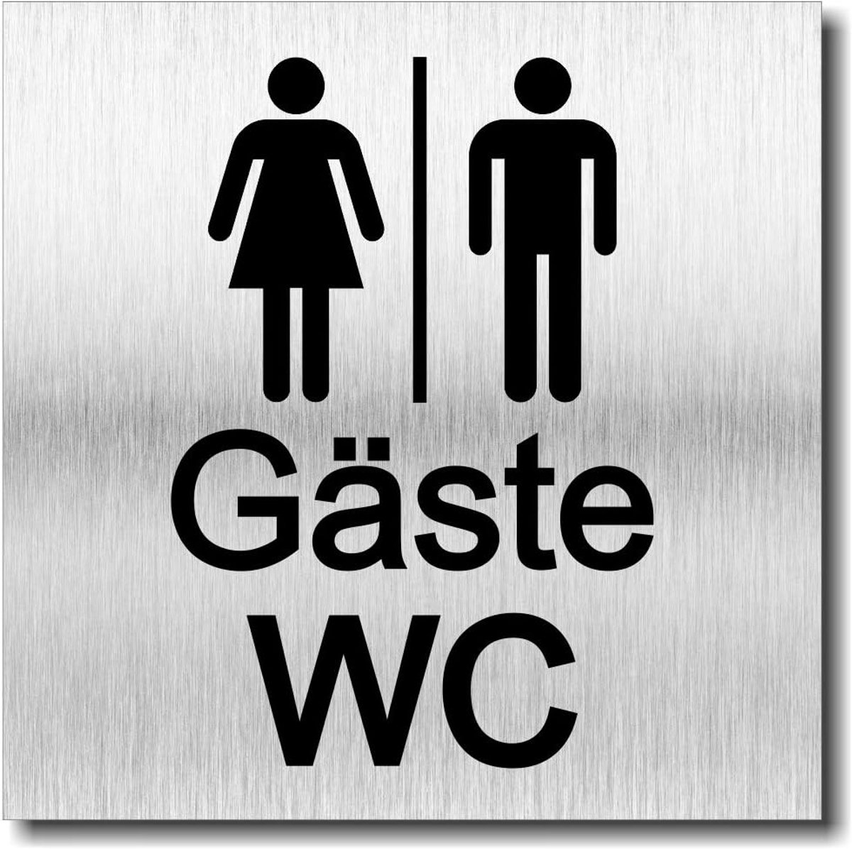 gastentoilet schild UV druk 12 x 12cm - 3mm aluminium composiet - Made in Germany