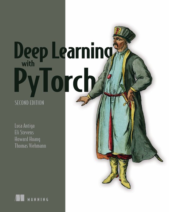 Boek "Deep Learning with PyTorch, Second Edition" met op de cover een schilderij van een man in traditionele kleding.