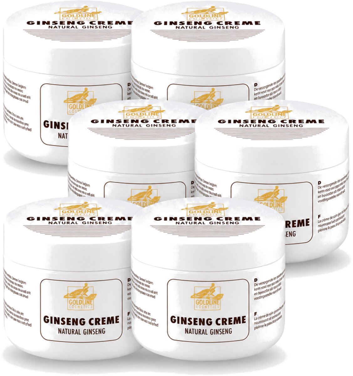 6 x Goldline - Bodycrème - Natural Ginseng - Verzorgend & Versterkend - 250 ml - Voordeelverpakking - 6 stuks