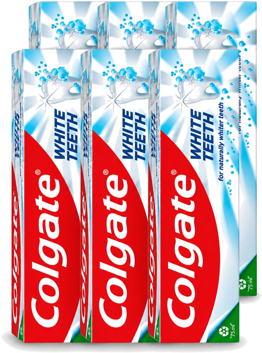 6 x Colgate – Tandpasta – White Teeth – 75 ml - Voordeelverpakking - 6 stuks