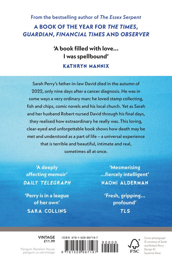 Boekomslag van 'Death of an Ordinary Man' met citaten van The Times, Guardian, Kathryn Mannix, Naomi Alderman en TLS.