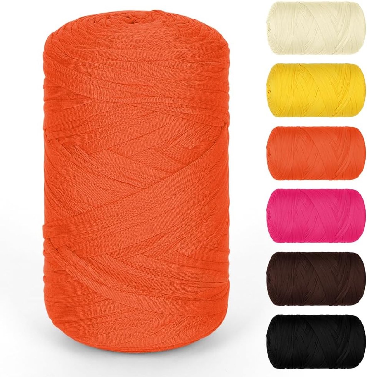 400g T-Shirtgaren, T-Shirt Yarn om te Haken, Grof, Oranje Rood