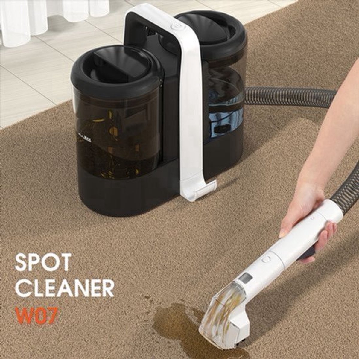 Handheld Tapijtreiniger - 600W - 15KPa Zuigkracht - Voor Sofa En Gordijn - Vloerreiniger
