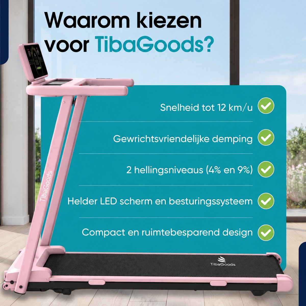 TibaGoods TibaGoods 1-12 km/u Loopband - afbeelding 3