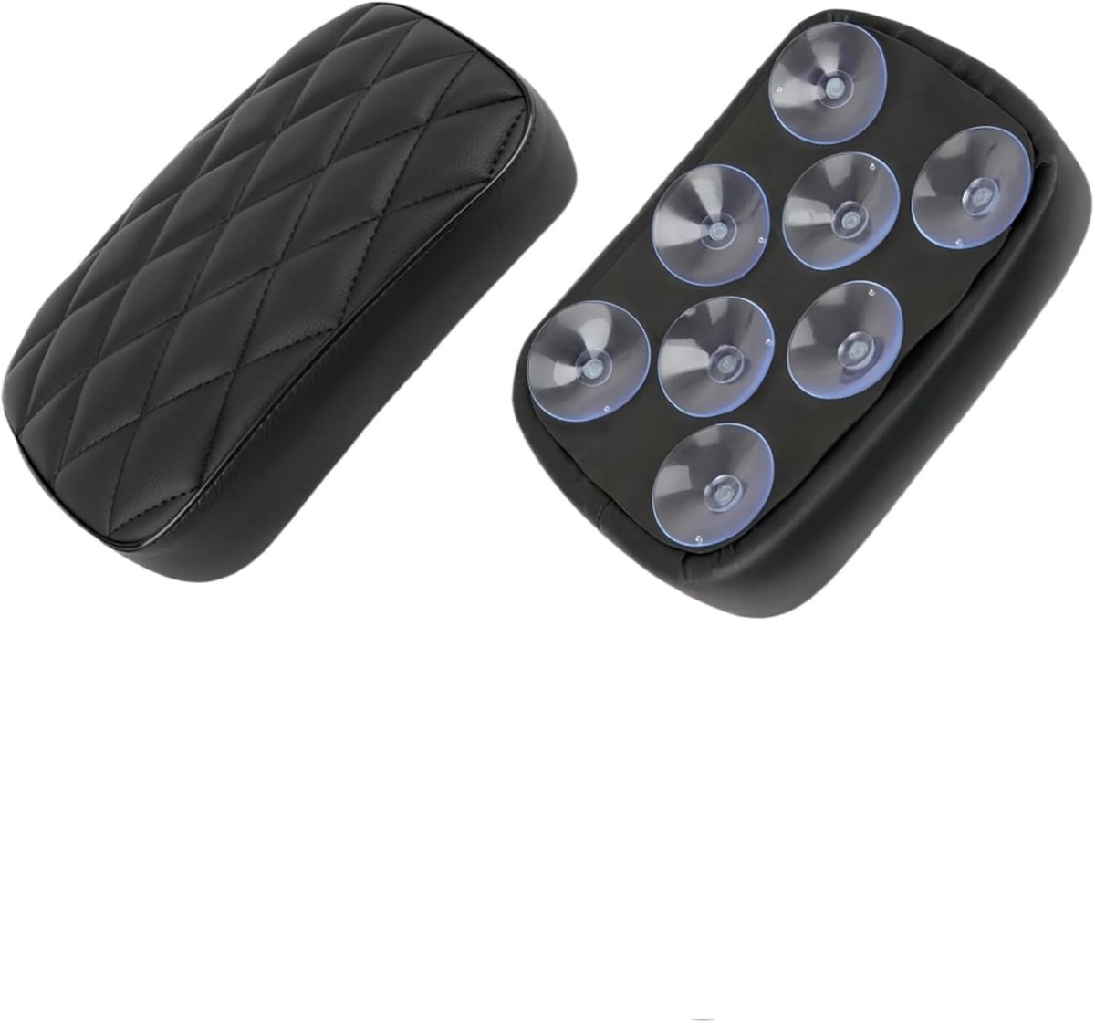 Sozius Zitkussen met 8 zuignappen, motorfiets, zuignap, zitting, leer, achter, zadel, compatibel met Custom Chopper Cruiser XL883, XL1200, X48, X72, voor Softail Touring Cruiser Chopper
