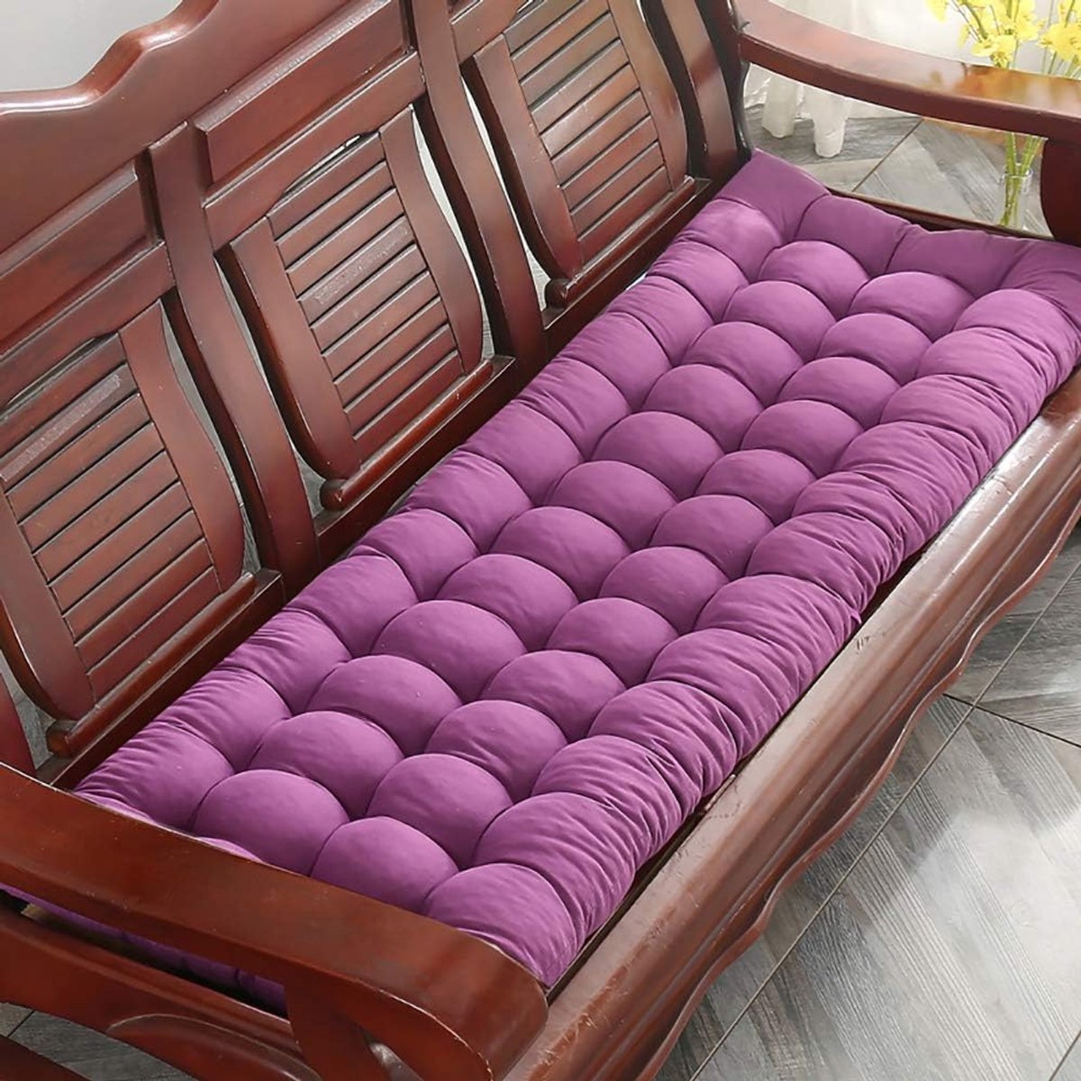 Bench Kussen, Antislip Bench Kussen, Dikke Stoelkussens, High Back Chair Kussen Voor Garden Patio Pool outside Coffee (1 Pack),Purple,55x160cm