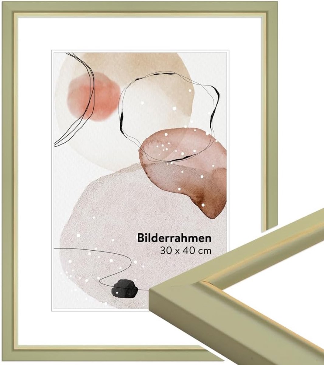 fotolijst groen hout, fotolijst 21x30 cm, A4 frame landhuisstijl