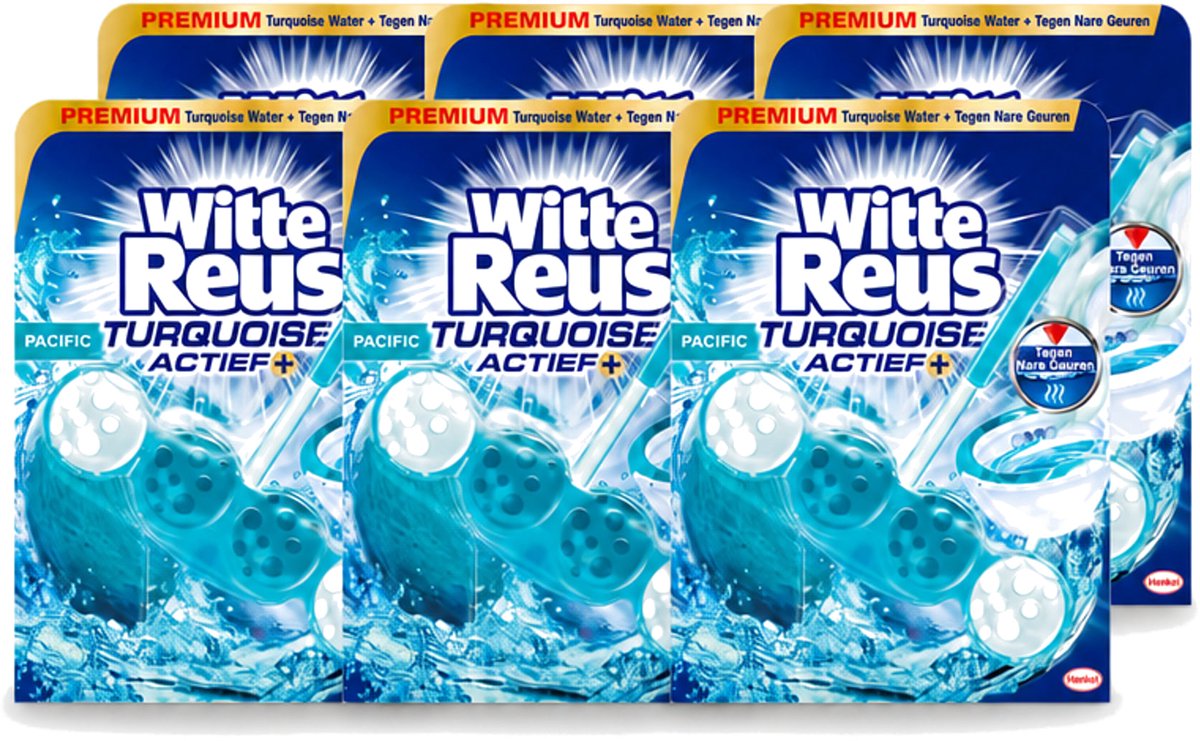 6 x Witte Reus - Turquoise Actief Toiletblok - 1 Toiletblok - Voordeelverpakking - 6 stuks