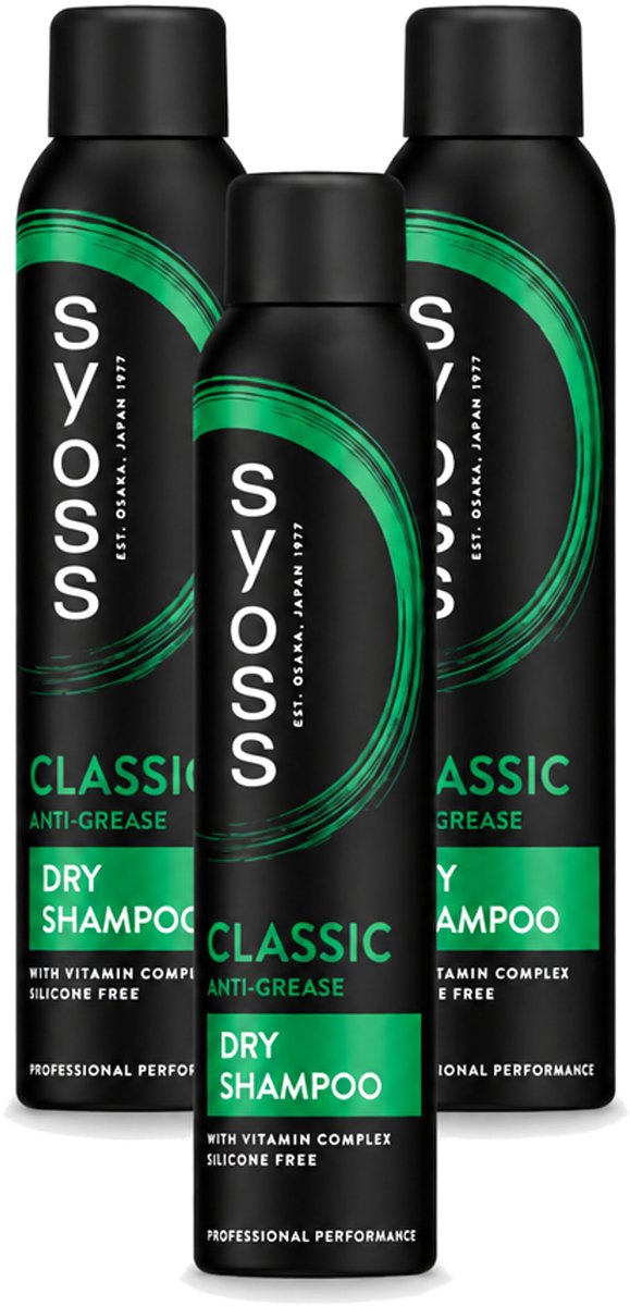 3 x SYOSS - AntiGrease Droogshampoo - Shampoo - Langdurige Styling - 200ml - Bulkverpakking - 3 stuks