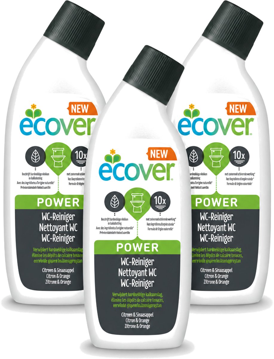 3 x Ecover - Toiletreiniger Power - 750 ml - Voordeelverpakking - 3 stuks