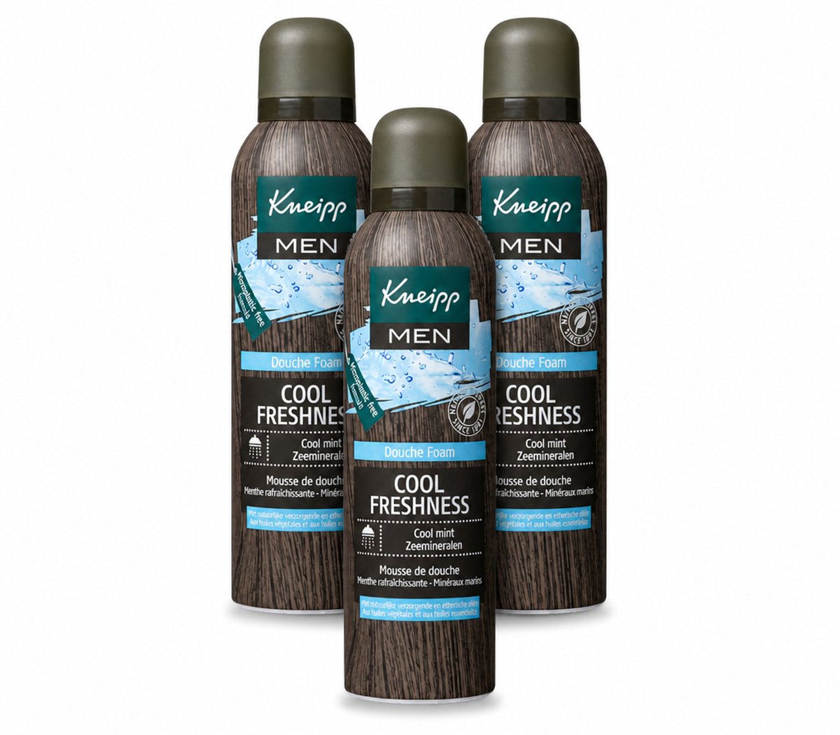 3 x Kneipp - Douche schuim - Men Cool Freshness - Frisse geur - 200 ml - Voordeelverpakking - 3 stuks