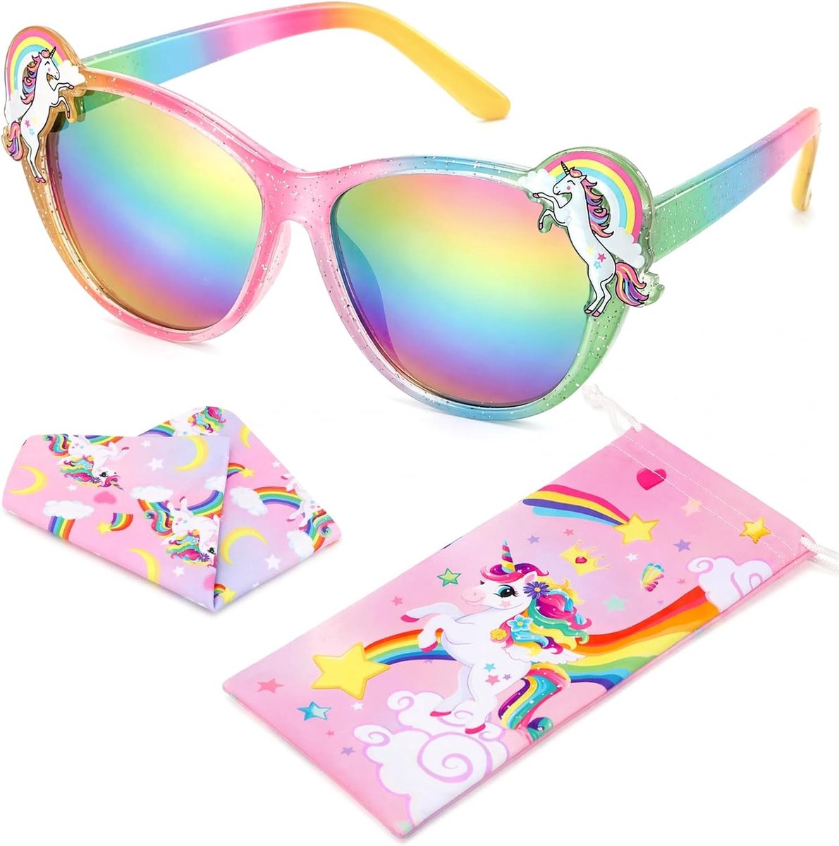 Unicorn Zonnebril voor Meisjes met UV Bescherming - Ideaal voor Kinderen van 3 tot 10 Jaar, Perfect voor Strand, Feestjes en Cadeaus