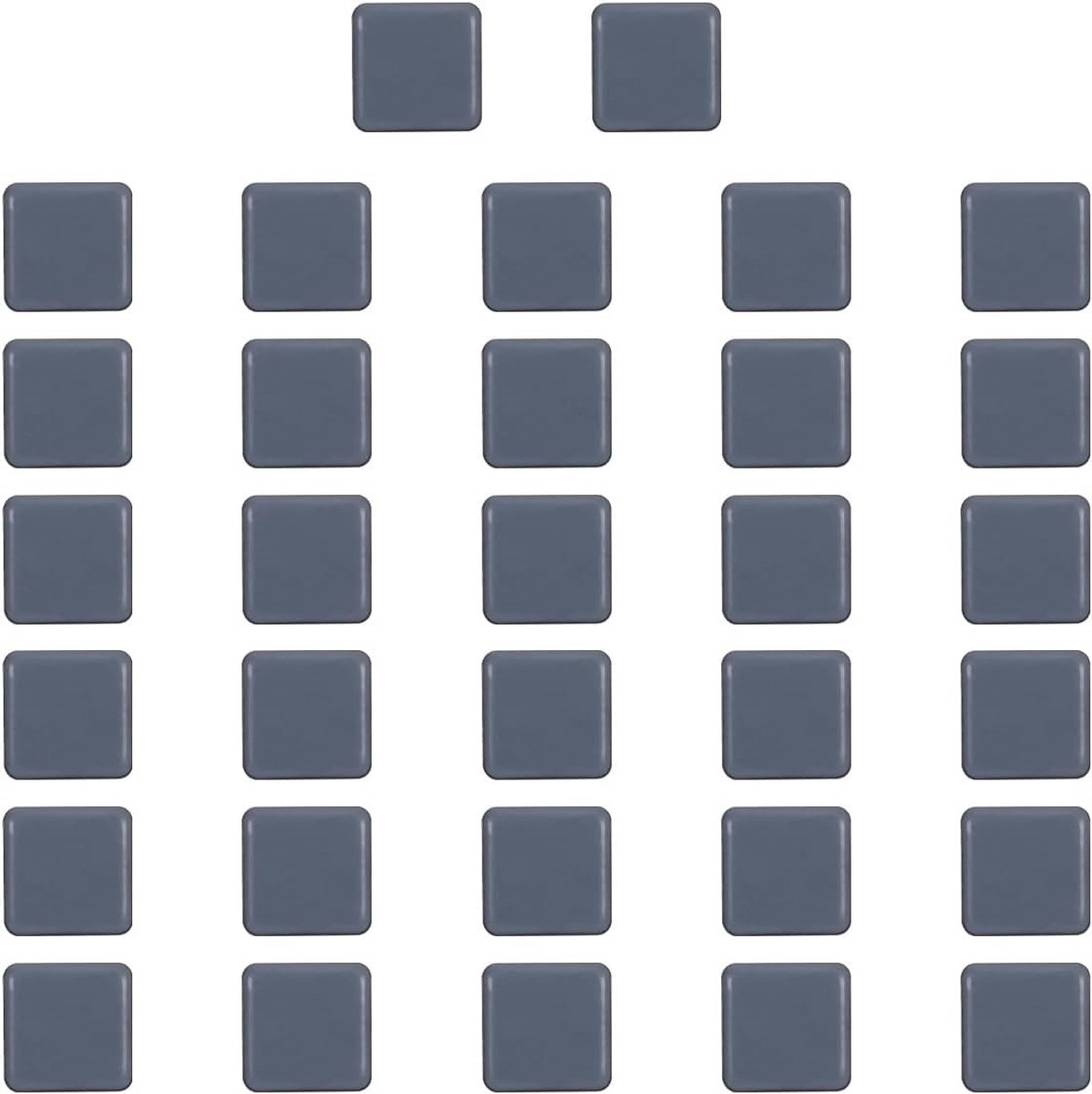 Vierkante meubelglijders 22 x 22 mm met spijker, 32 stuks voor zware meubels, bescherming voor vloeren en tapijten