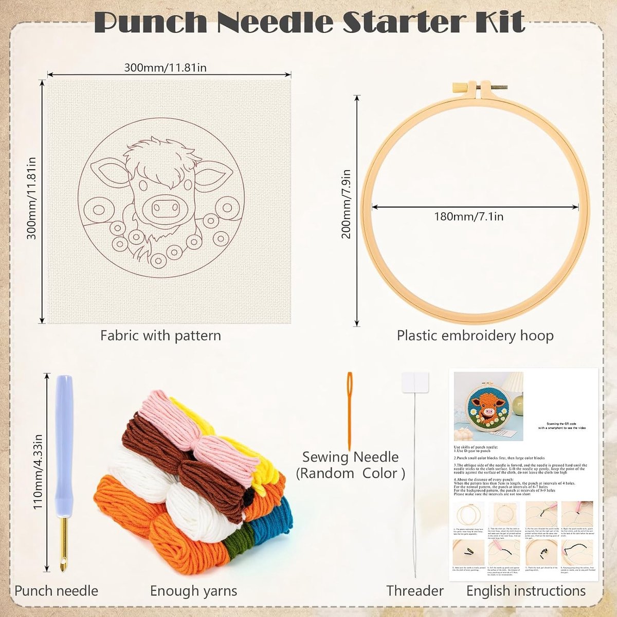 Schattige Punching Needles Set voor Borduren, Ideaal voor Beginners en Kinderen, DIY Ambachten en Creatieve Projecten