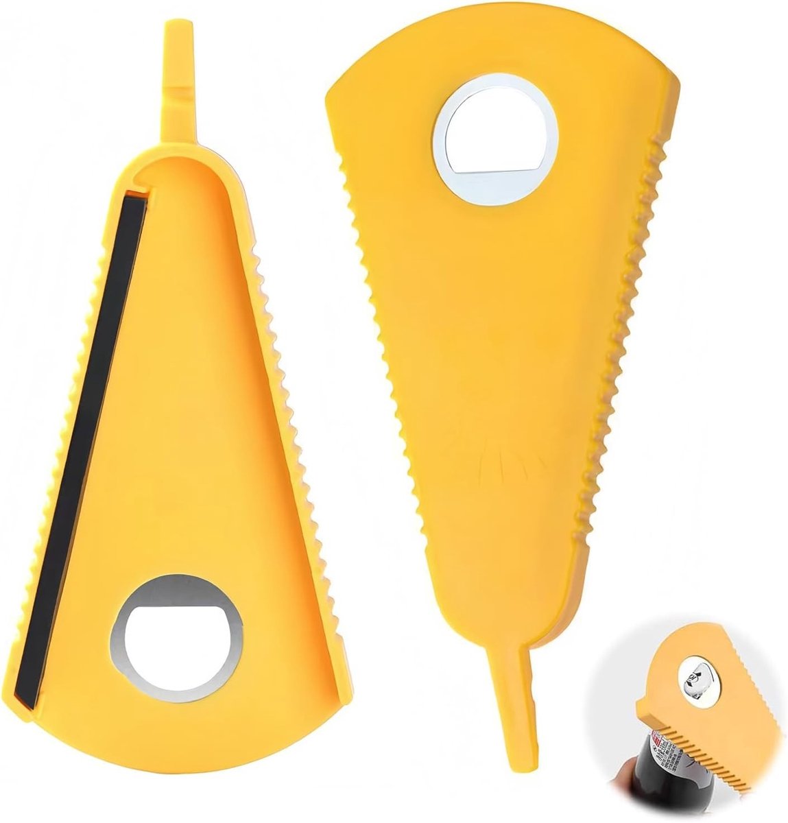 2-delige Handmatige Flessenopener en Pottenopener voor Huishoudelijk Gebruik - Multifunctioneel Gereedschap voor Dichtgedraaide Deksel en Flessen met Schroefdop