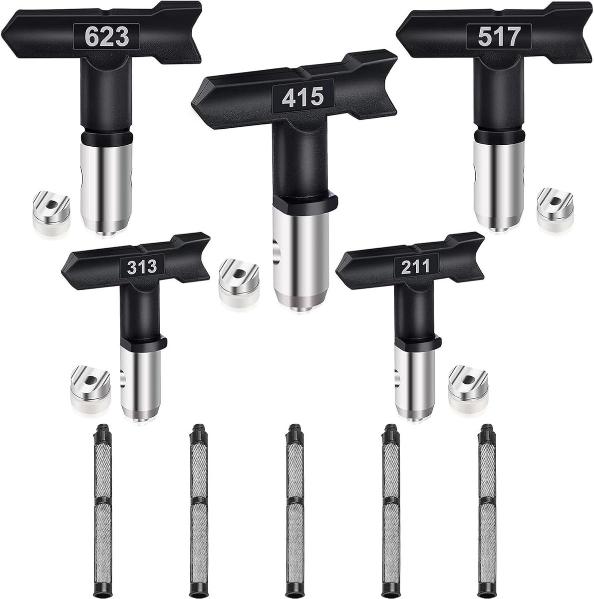 Reversible Spray Points voor Airless Verfspuit, Geschikt voor Diverse Verfspuitmodellen en Toepassingen