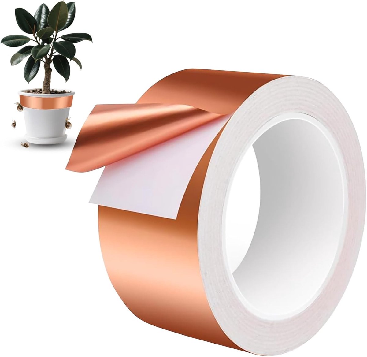 Koperfolie Plakband 50mm x 20m voor EMI-afscherming, Ultra Dun Koper Tape voor Gitaren en Elektrische Reparaties, Ideaal voor Soldeerwerk en Elektronica