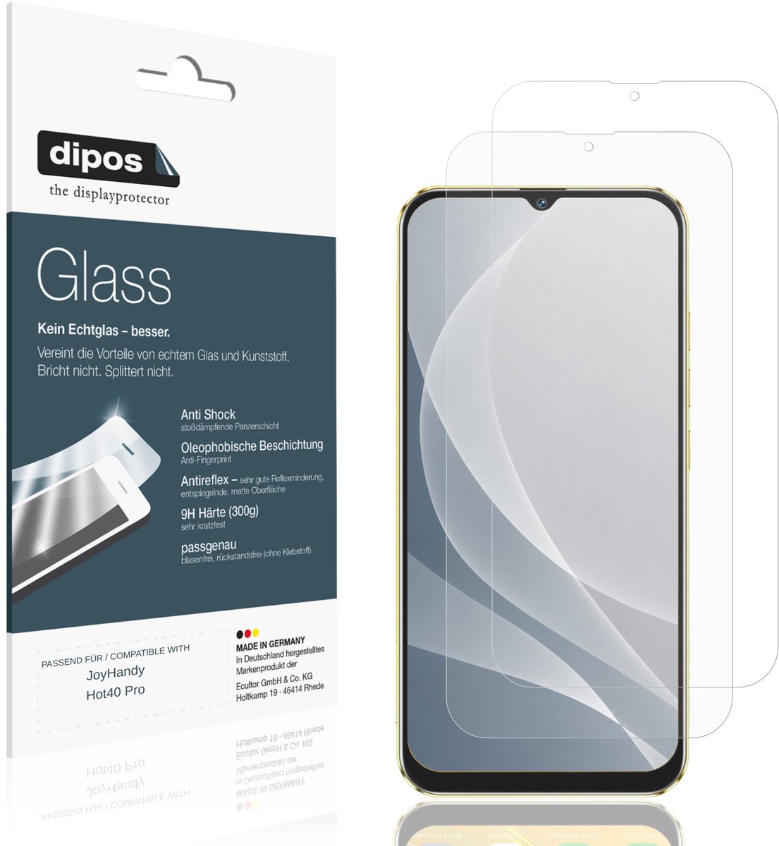 dipos – 2x Matte Pantserfolie geschikt voor JoyHandy Hot40 Pro | 9H Screenprotector