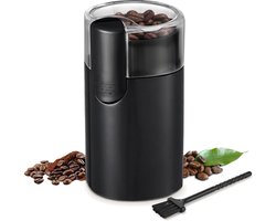 Elektrische Koffiemolen 100g met RVS Maalkamer - 150W - Inclusief Reinigingsborstel - Zwart