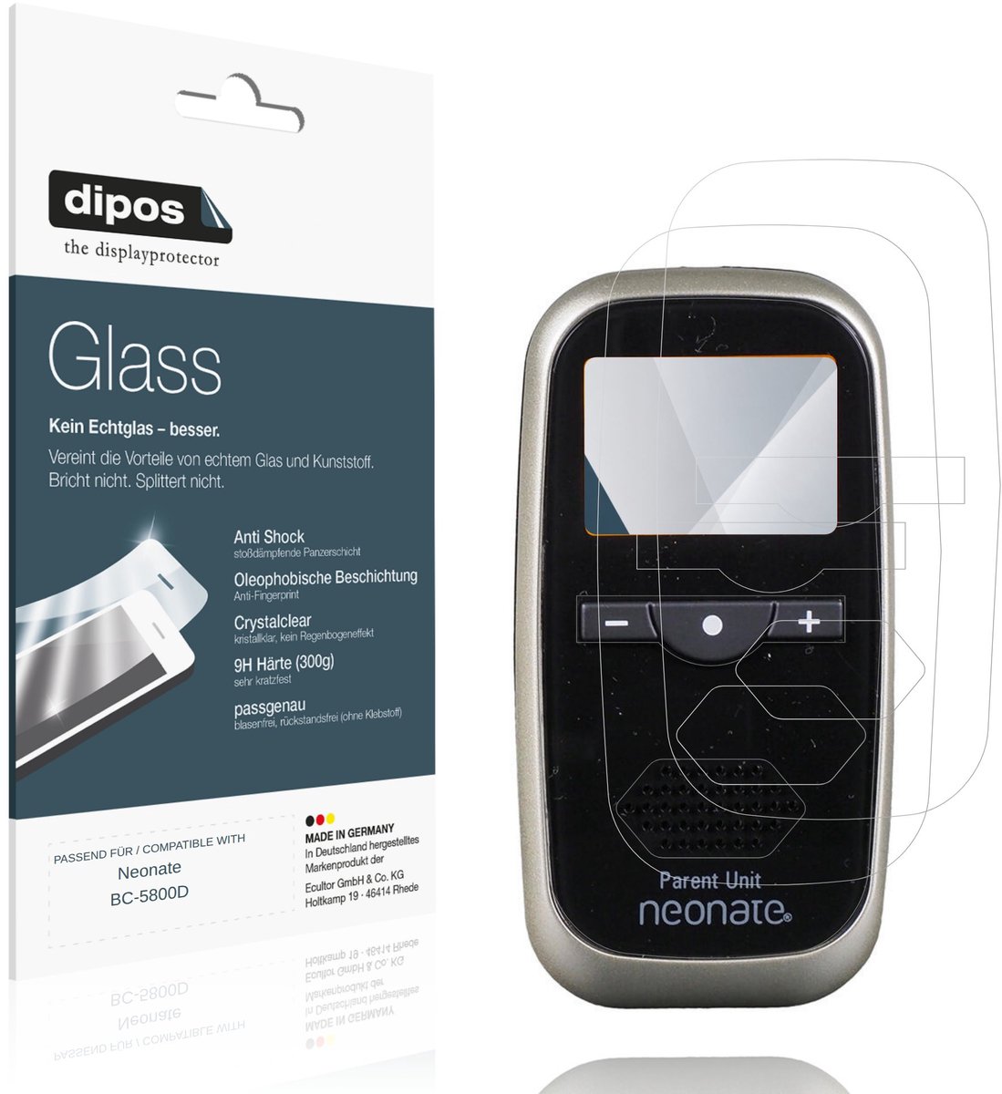 dipos – 2x Pantserfolie geschikt voor Neonate BC-5800D | 9H Screenprotector
