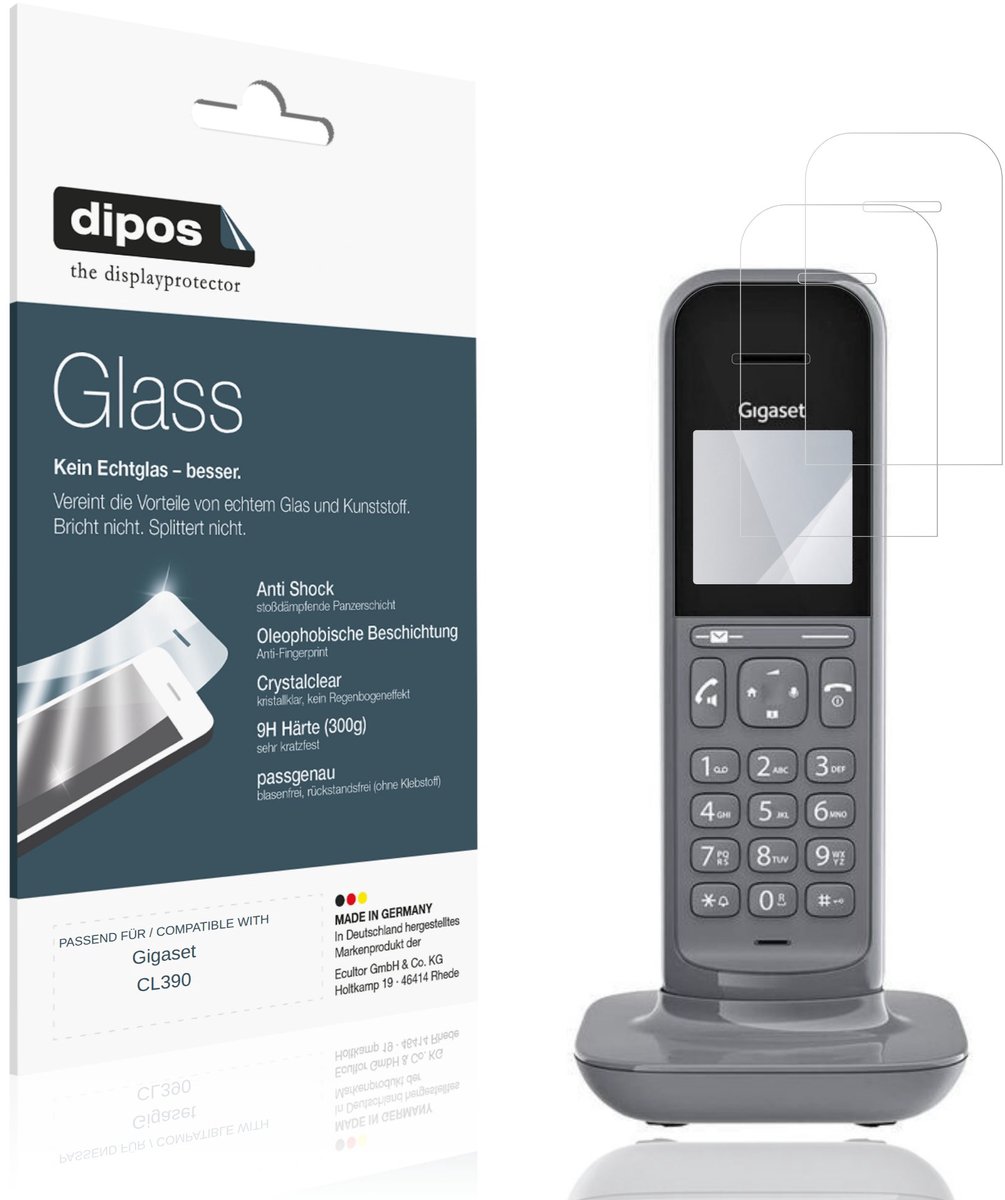 dipos – 2x Pantserfolie geschikt voor Gigaset CL390 | 9H Screenprotector