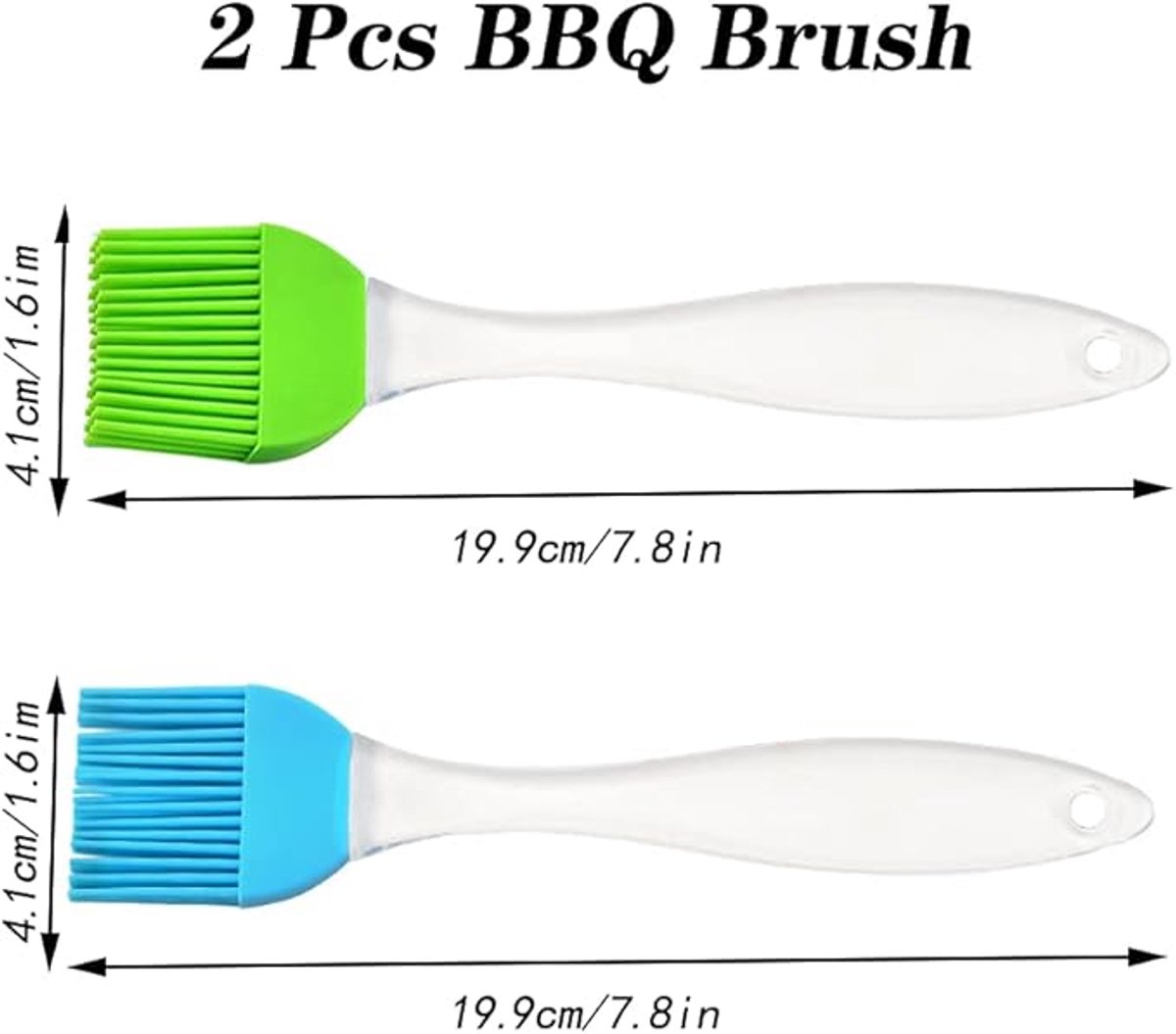 Siliconen barbecueborstels (2 stuks), keukenborstels Geschikt voor bakken en grillen, Geschikt voor koken, bakken en grillen.