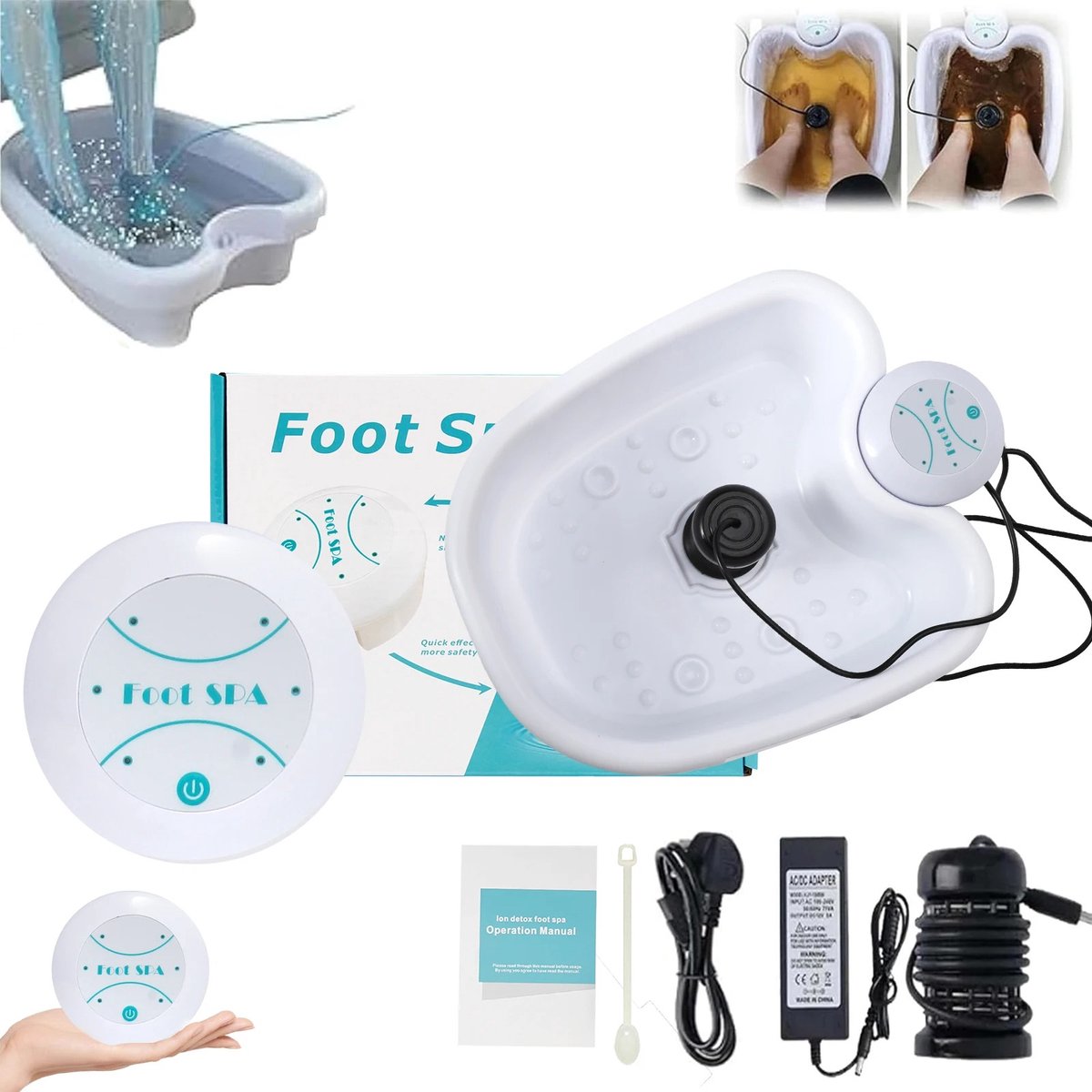 6Seven - Voetspa - Voetmassage - Voetbad - Pedicure - Bubbelbad - Ontspanning - Detox - Massagebad - Materiaal ABS