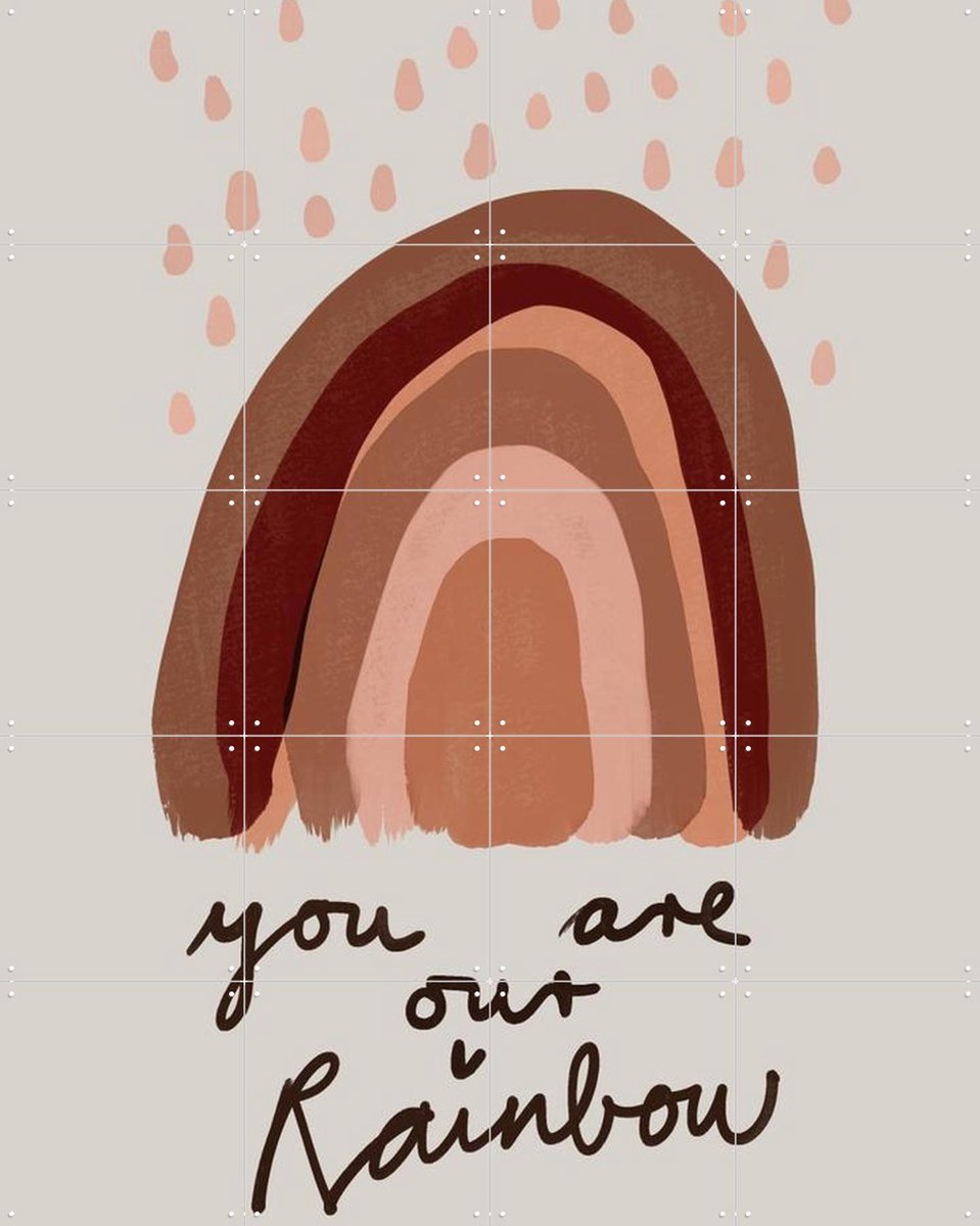IXXI You are our Rainbow, Treechild & Various - 80 x 100 cm - Gratis ophangtool - Grote wanddecoratie en posters Babykamer, Kinderkamer, Kinderen