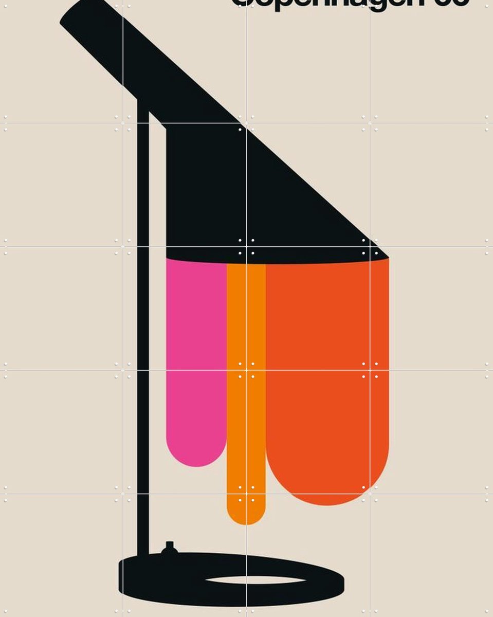 IXXI Copenhagen 66, Bo Lundberg - 80 x 100 cm - Gratis ophangtool - Grote wanddecoratie en posters - Grafisch Ontwerp, Kleurrijk, Geometrische Kunst